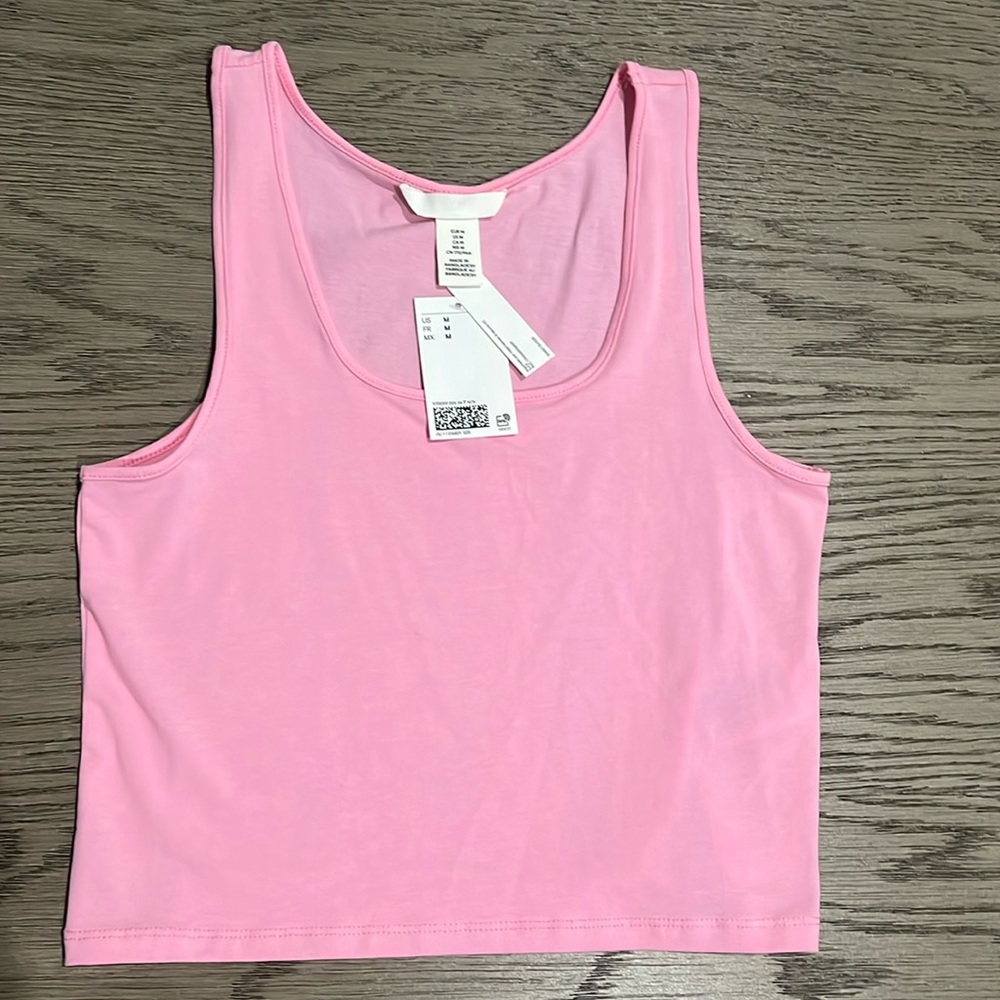 NWT H&M pink cropped tank size medium